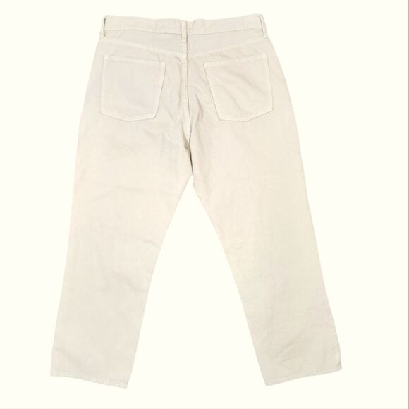 Old Navy High Waisted Slouchy Straight Cropped Jeans Pants Sand Khaki Tan 12 New - Picture 6 of 12